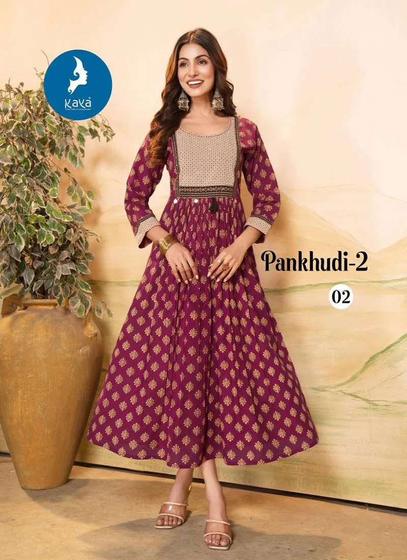 Pankhudi 2 By Kaya Printed Casual Wear Kurti Wholesale Market Surat