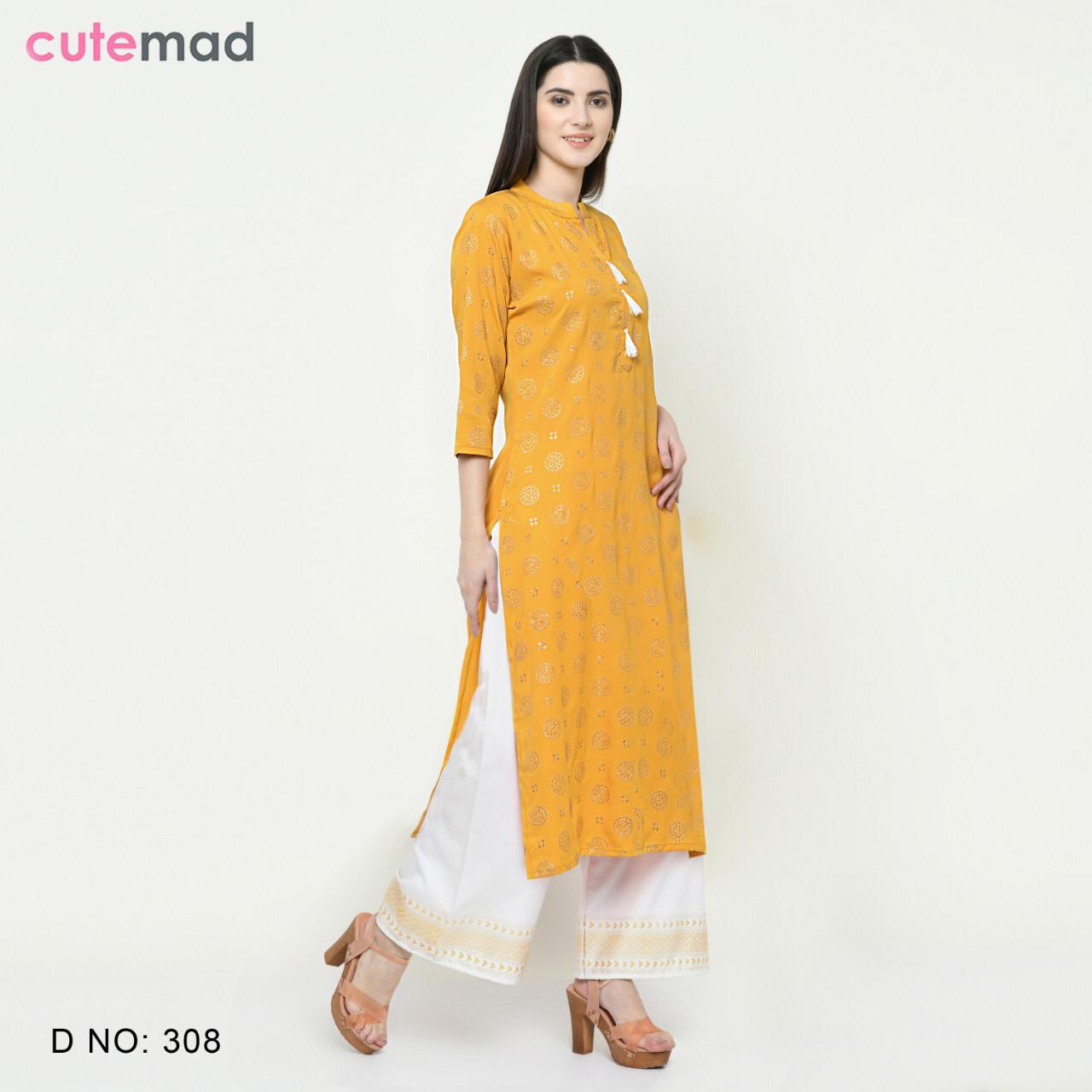 Cutemad 3 Heavy Fancy Wear American Crape Printed  Kurti With Bottom