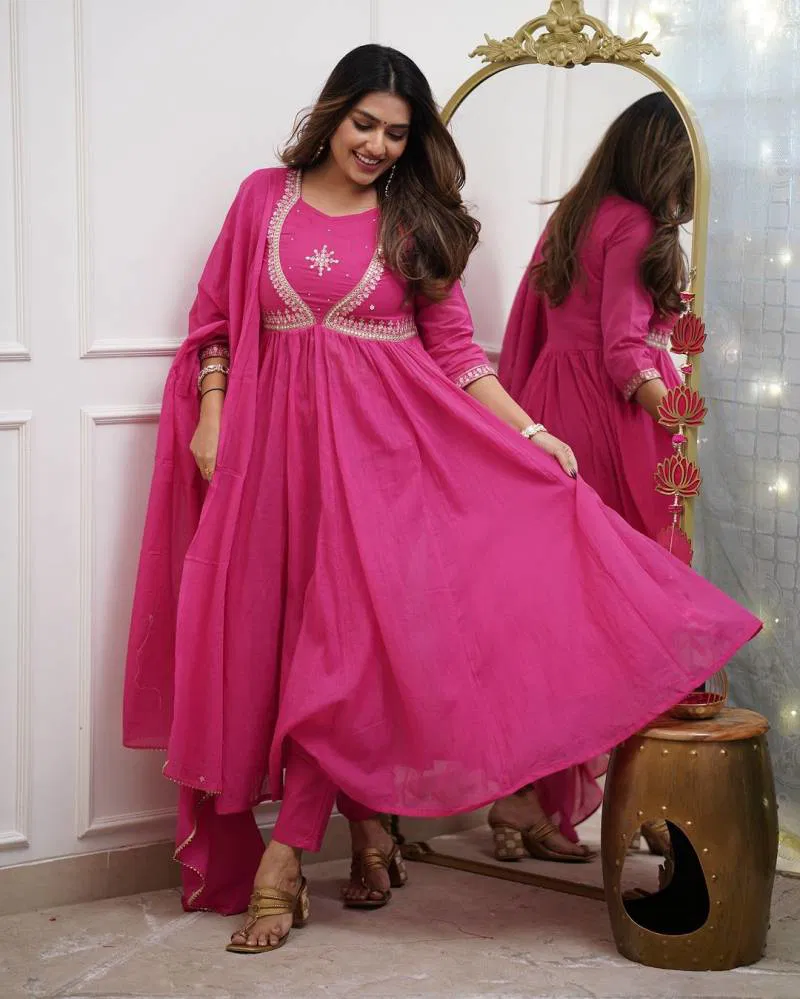 Akshita 1 Maslin Cotton Fancy Kurti Bottom With Dupatta Exporters In India