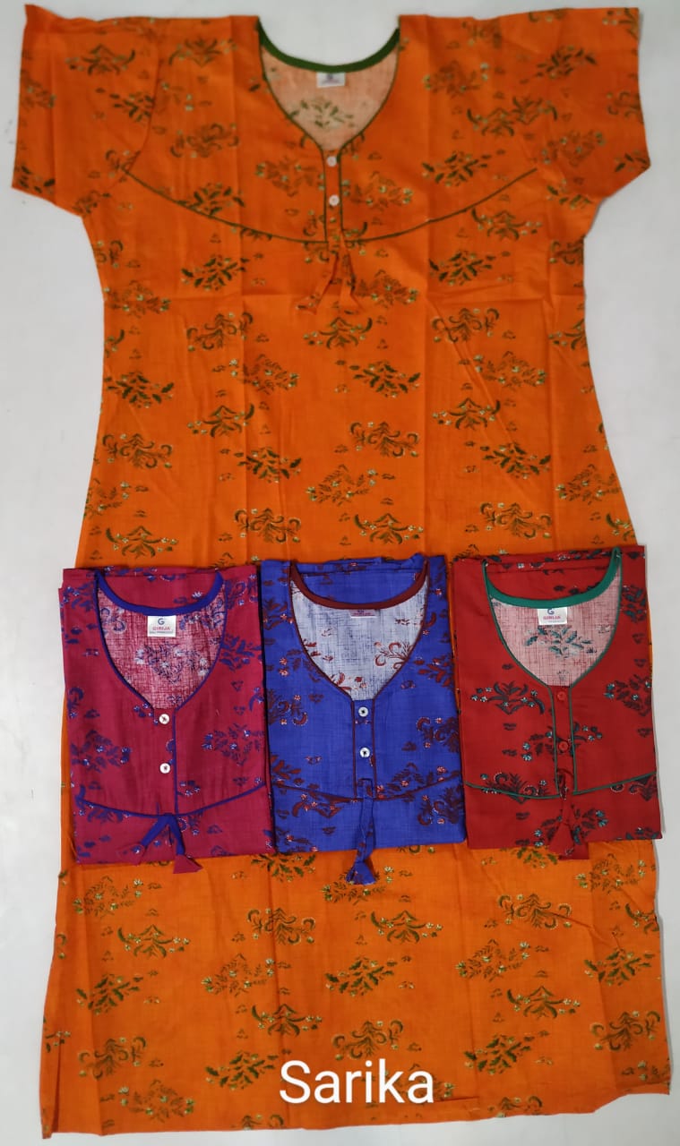 Cotton Nighty 107 Western Latest Collection Of Printed Pure Cotton Night Wear
