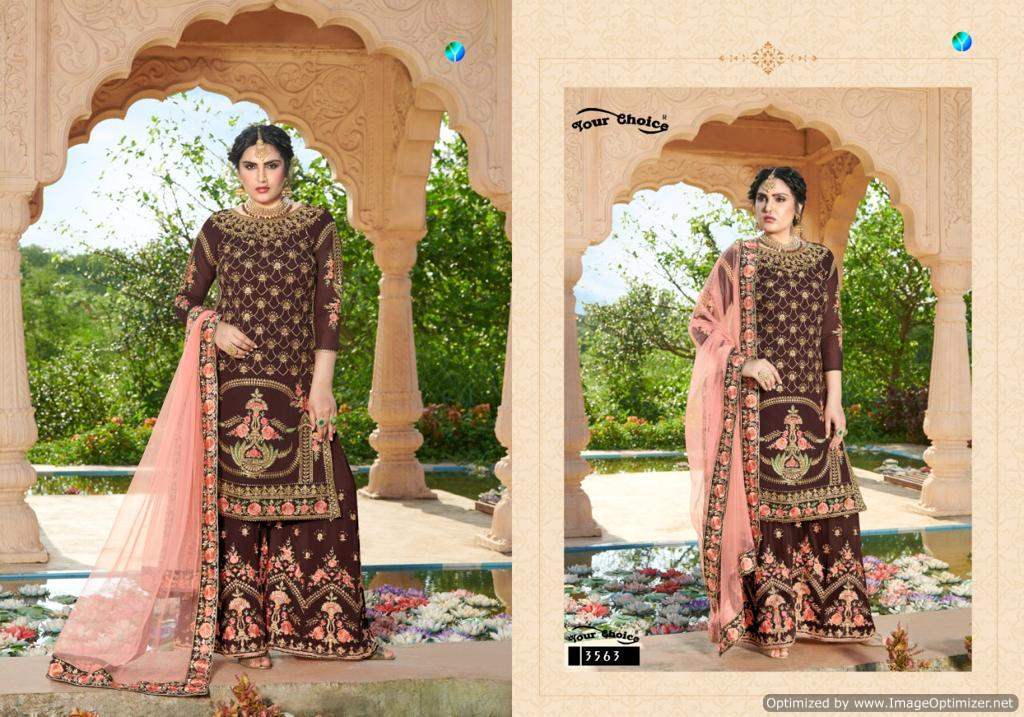 Your Choice Miss World 3 Exclusive Collection Of Heavy Wedding Wear Designer Salwar Suits With Soft Net Heavy Embroidery Border Dupatta