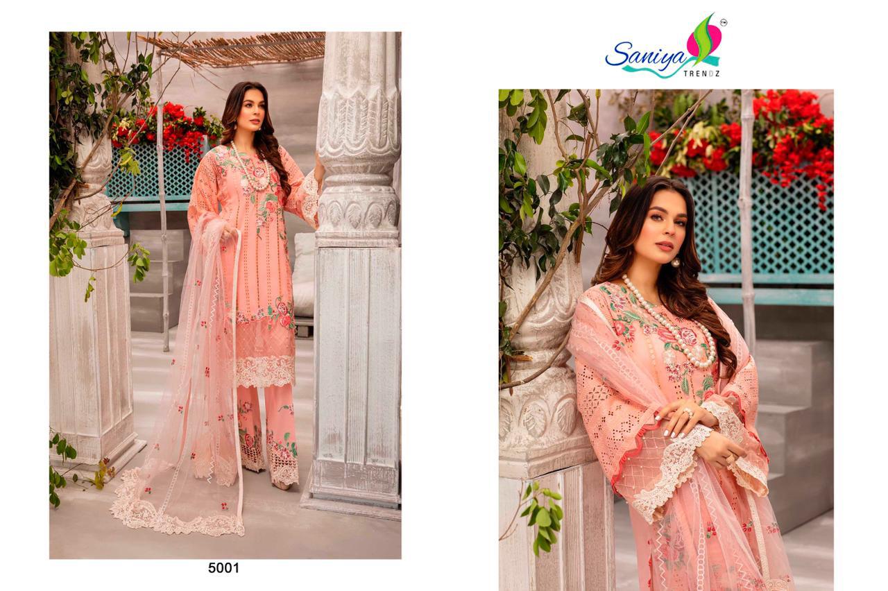 Saniya Adan Libaas 2 Latest Fancy Designer Festive Wear Luxury Cambric Cotton Chickenkari Work Embroidery Pakistani Collection
