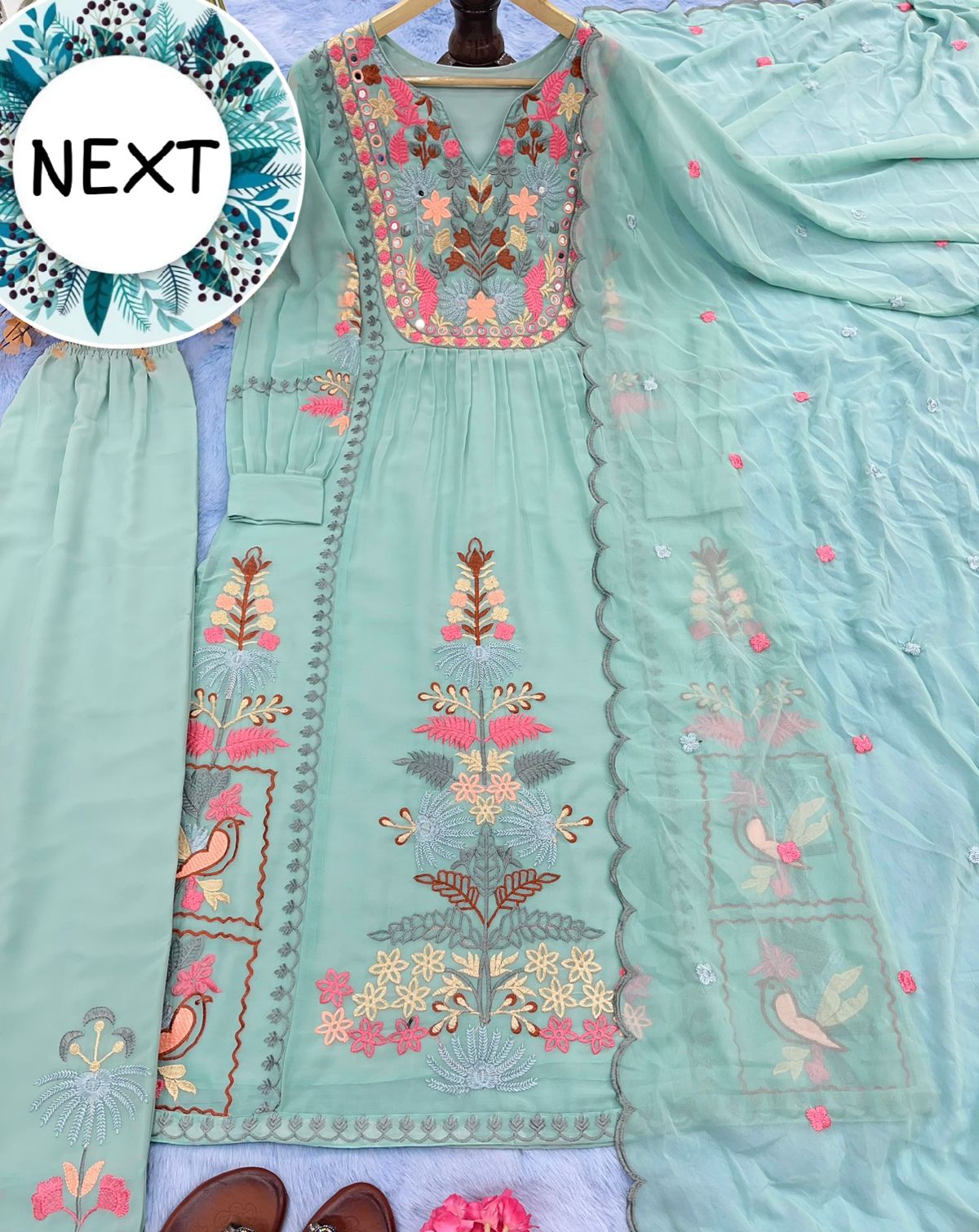  DN 320 Faux Georgette Kurti With Bottom Dupatta Catalog