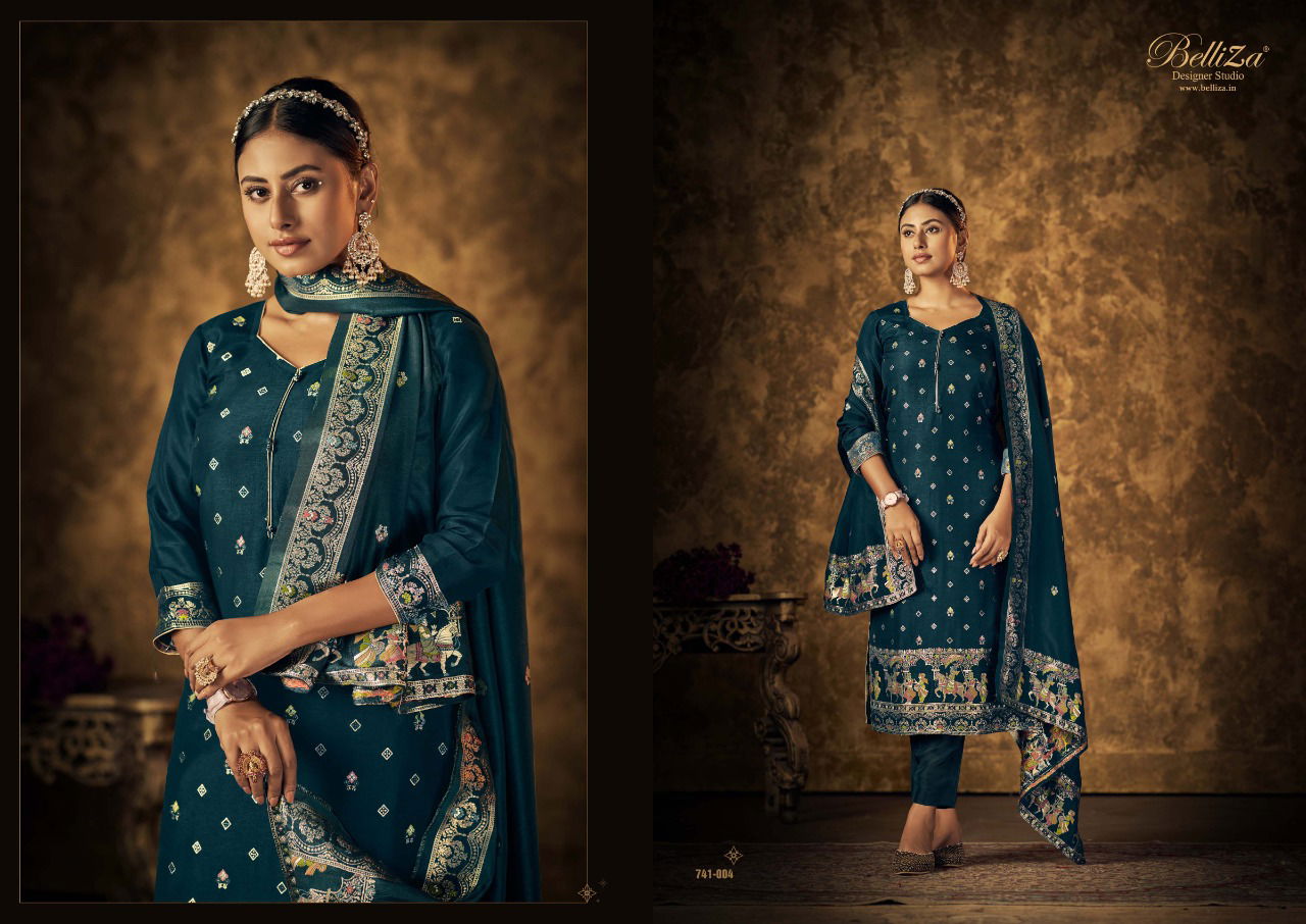Saarang By Belliza Designer Dola Silk Dress Material Catalog