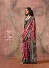Khoj By Rajtex Ajrakh Print Satin Georgette Online Uniform Wear Saree Wholesale