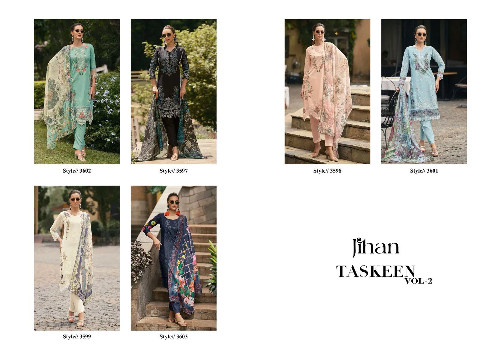 Jihan Taskeen Vol 2 Cotton Embroiderey Surat Pakistani Suits Wholesale Market