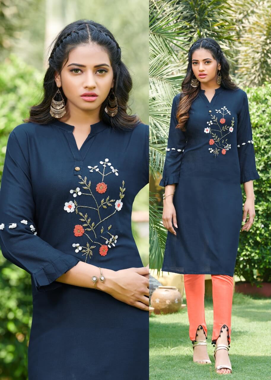 Rangjyot Kaaya Latest Fancy Designer Ethnic Wear Rayon Designer Rayon Kurti Collection
