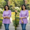 Naisha K 413 Cotton Flax Embroidery Work Casual Wear Top Wholesale In India