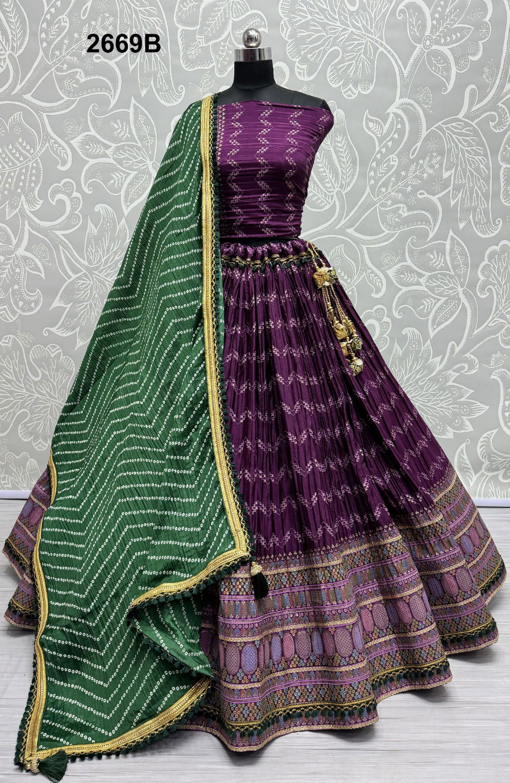 2669 A and B by Anjani Art Chinnon Designer Wear Lehenga Choli Wholesale Shop In Surat