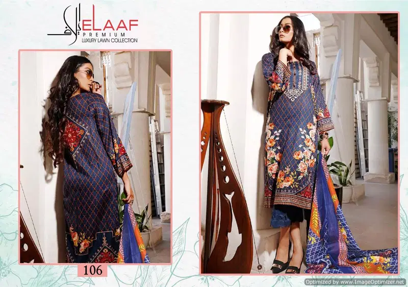 Elaaf Latest Designer Printed Karachi Cotton Dress Material Collection 