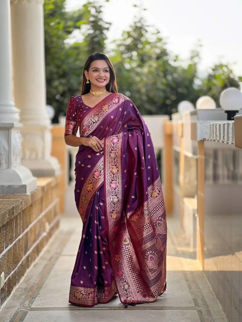 Nx Banarasi 5 Traditional Wear Banarasi Silk Saree Wholesale In India