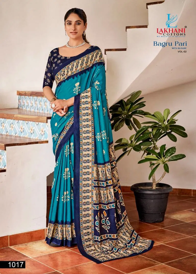 Bagru Pari Vol 2 By Lakhani Casual Wear Cotton Printed Saree Wholesale Clothing Suppliers In India