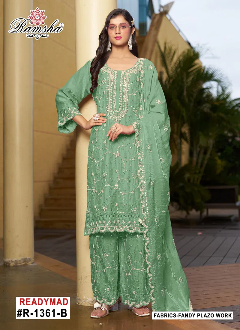 R 1361 Nx By Ramsha Fandy Pakistani Readymade Suits Suppliers In India