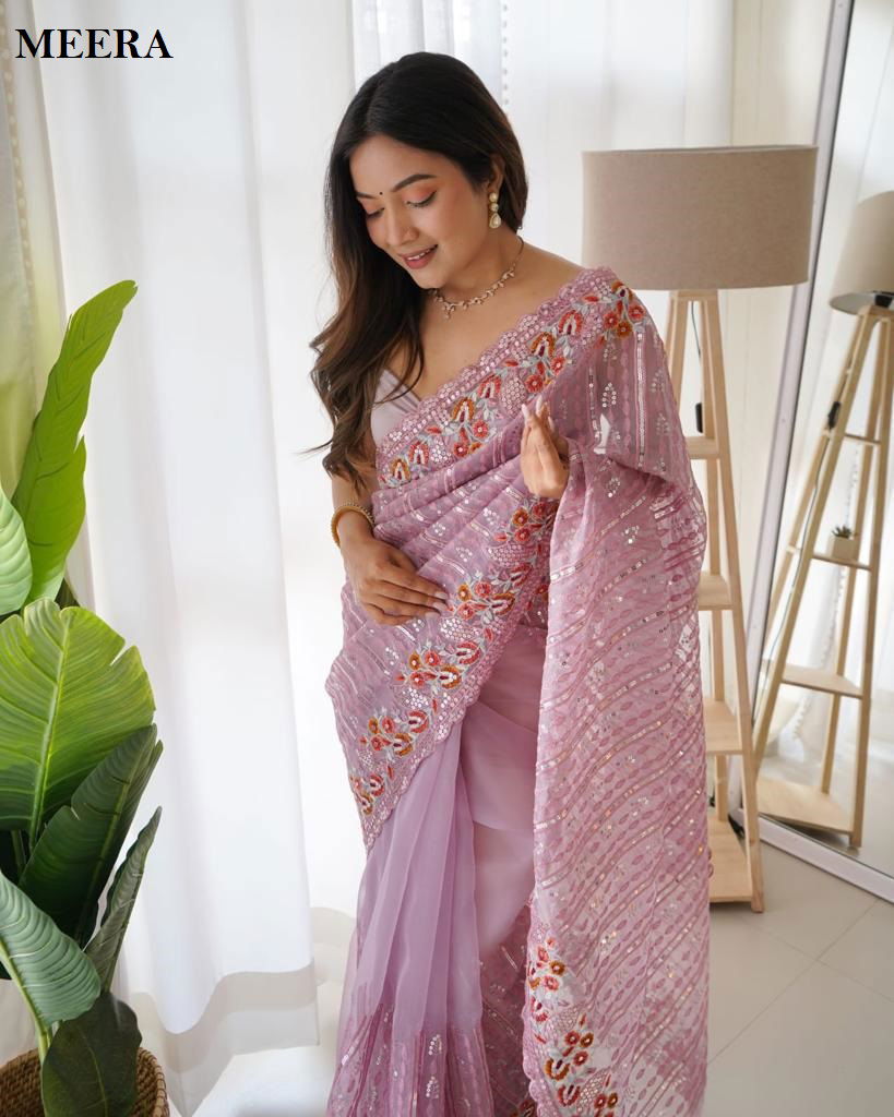 Meera By BT Designer Heavy Organza Silk Saree Exporters In India