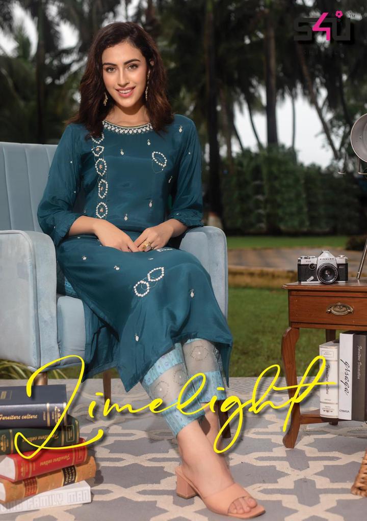 S4u Shivali Limelight Fancy Festive Were Masleen Kurtis With Bottom Collection
