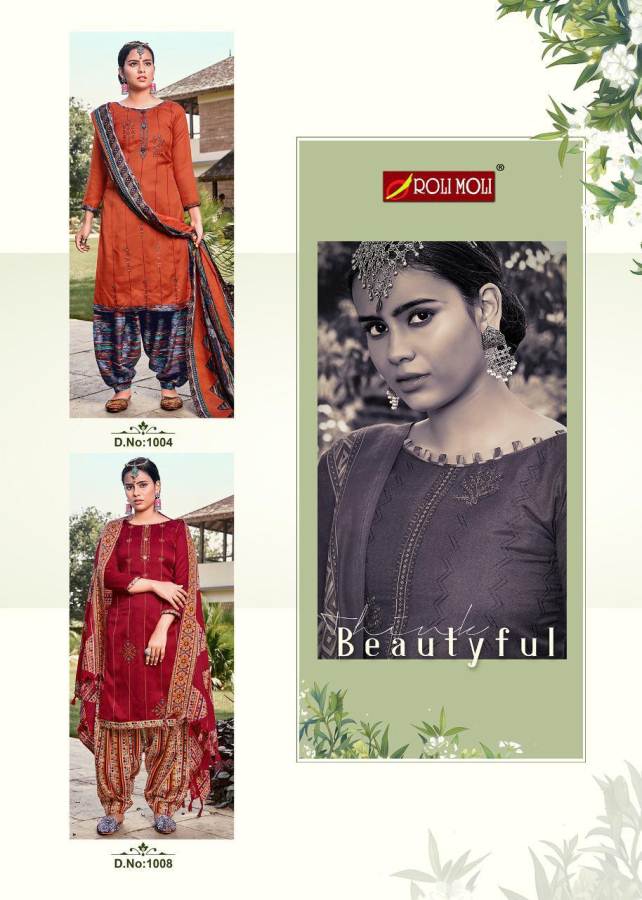 Roli Moli Pakija Latest Designer Pure Pashmina Jacquard Print With Fancy Embroidery Work Dress Material Collection 
