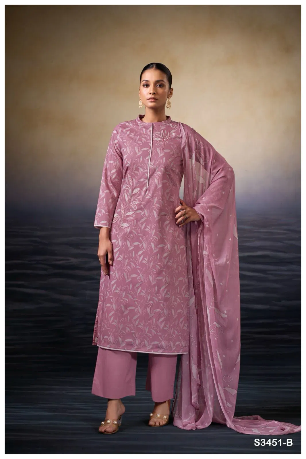 Kaczie 3451 By Ganga Cotton Printed Embroidery Dress Material Orders In India