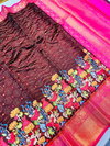 Kalamkari Zigzag 2 By Policona Fab Pattu Digital Printed Saree Orders In India