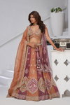 Rust Colour Georgette Tissue Zari Work Lehenga With Blouse And Dupatta Exporters In India Kf 2170