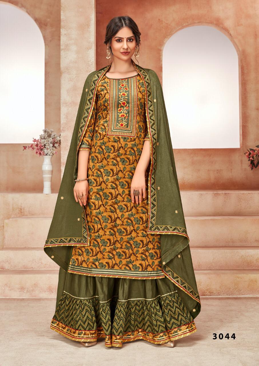 Rangoon Naira Exclusive Cotton Embroidery Work Heavy Wedding Wear Ready Made Collection
