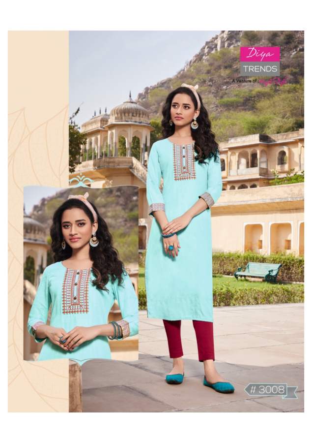 Casual Dairy 3 New Design Ethnic Wear Rayon Embroidery Kurti Collection