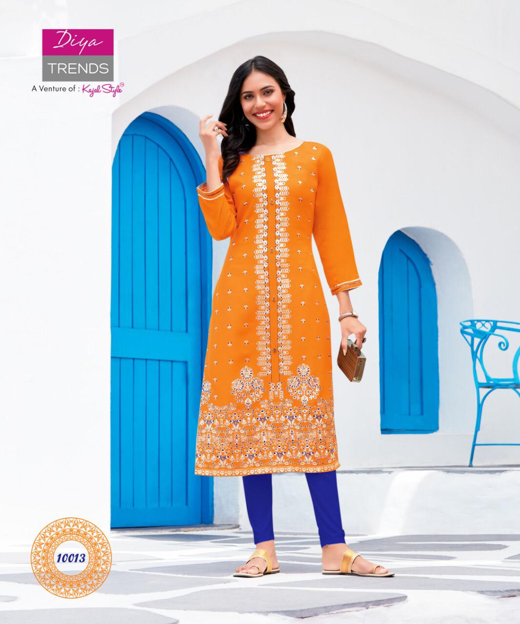Garden City 10 Ethnic Wear Designer Printed Rayon Kurtis Collection

