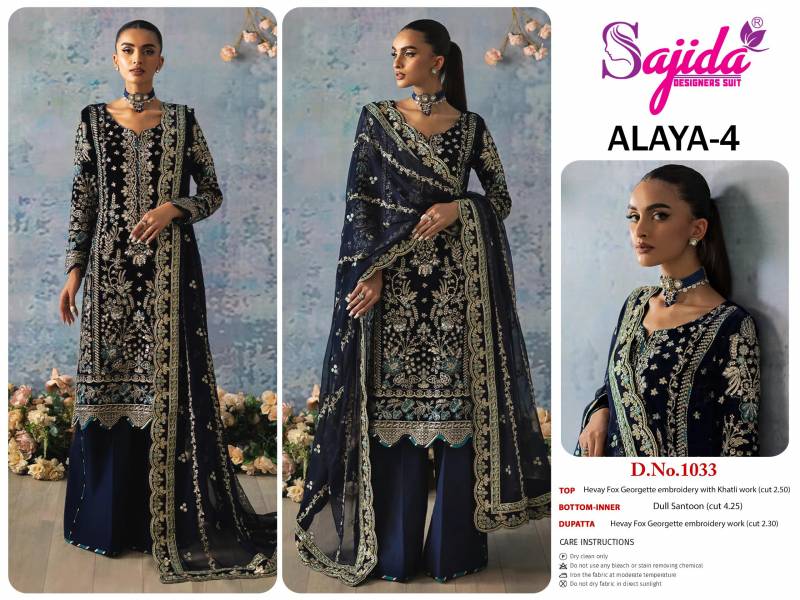 Alaya Vol 4 by Sajida Georgette Pakistani Salwar Kameez Wholesale Market
