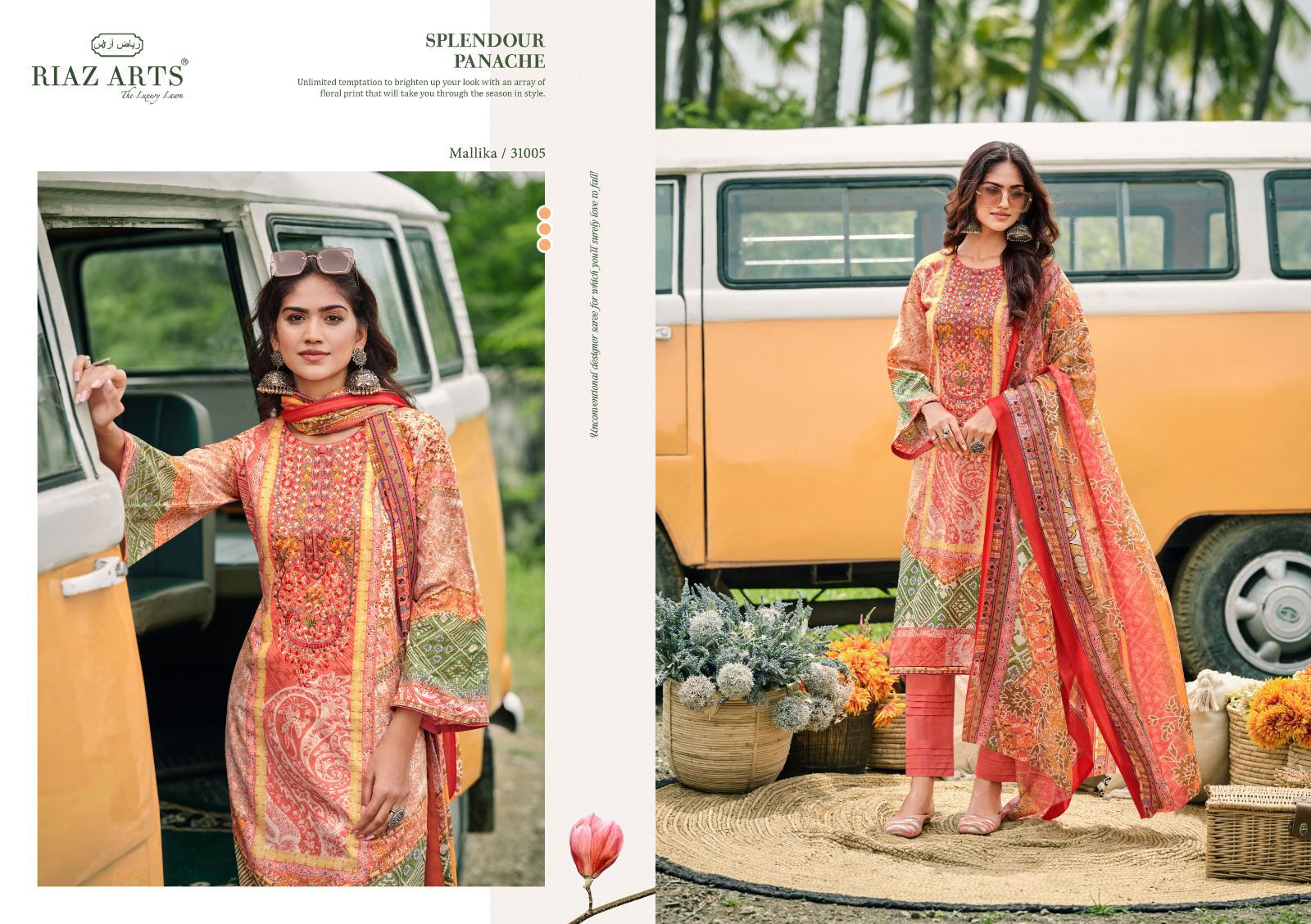 Mallika By Riaz Arts Karachi Lawn Digital Printed Dress Material Orders In India