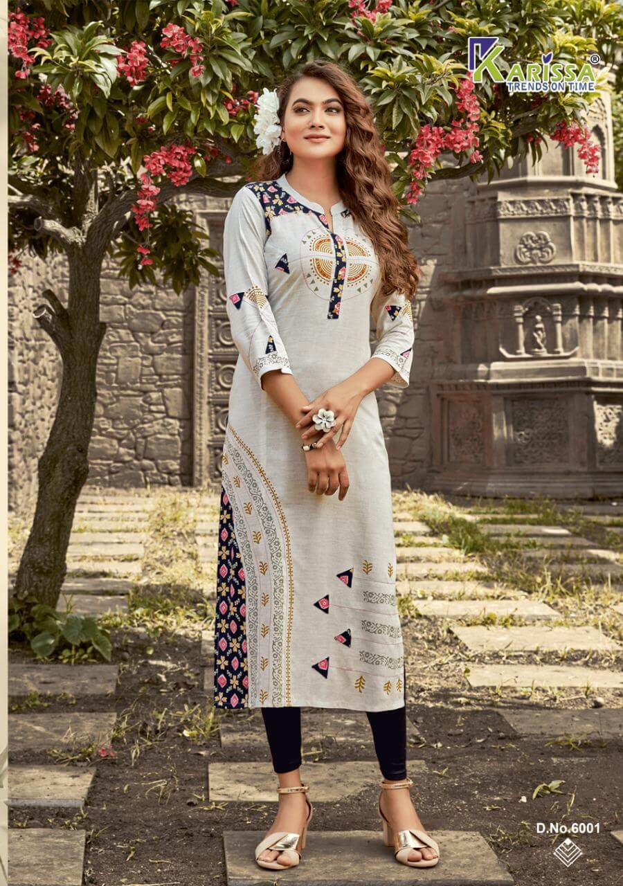 Karissa Rich Girl 6 Ethnic Wear Rayon Designer Long Kurti Collection
