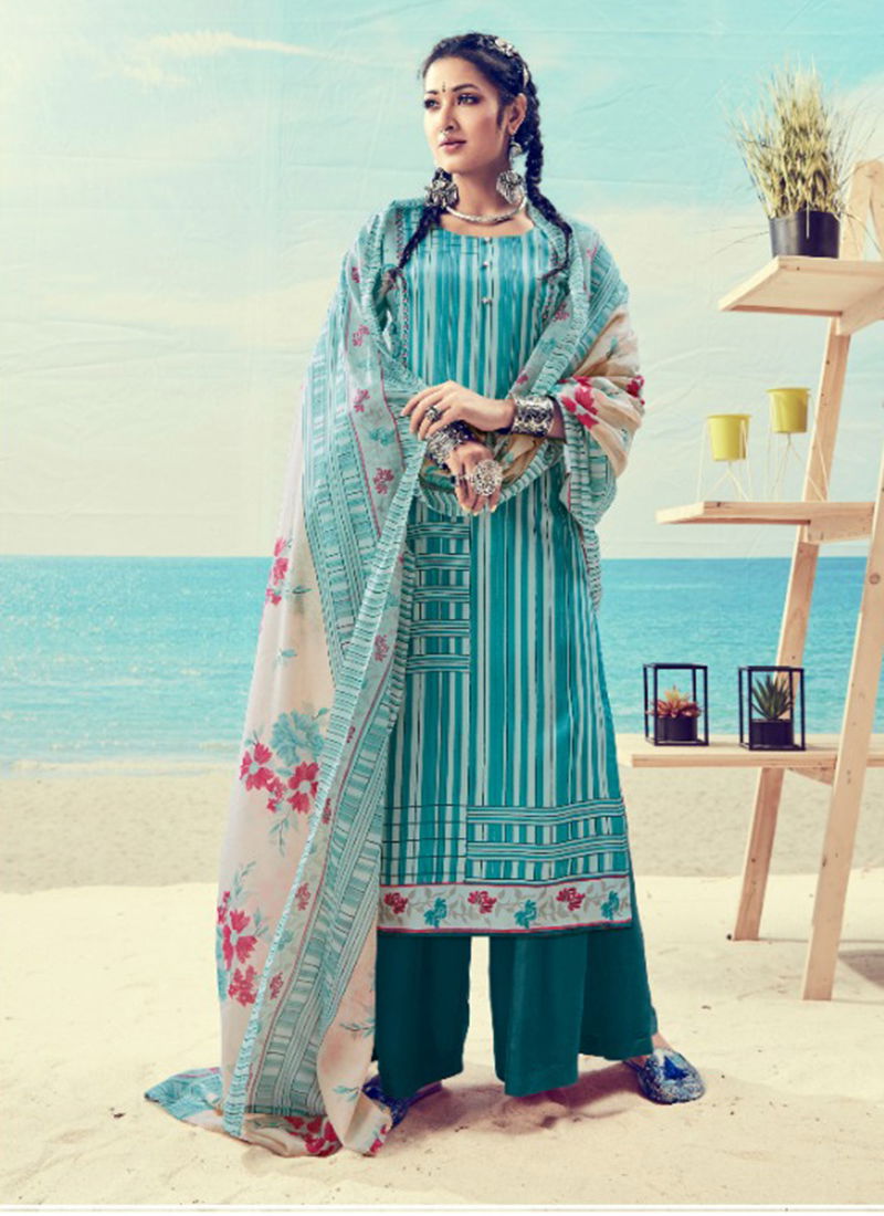 Regular Wear New Fancy Digital Printed Jam Cotton Palazzo Suits Collection
