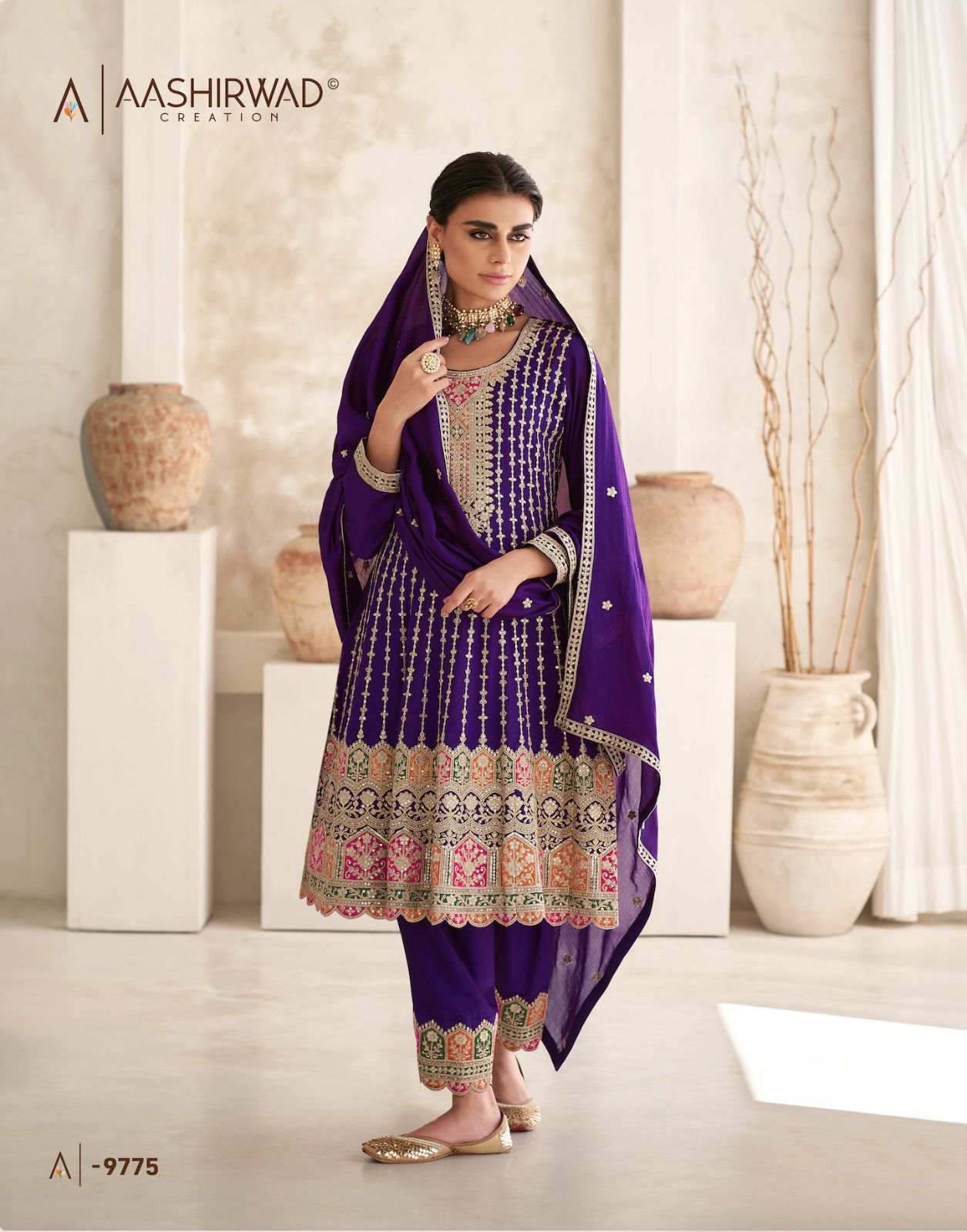 Romani By Aashirwad Heavy Embroidery Wedding Salwar Suits Catalog