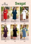 Swagat By Mittoo Naira Cut Rincle Rayon Embroidery Designer Kurtis Orders in India