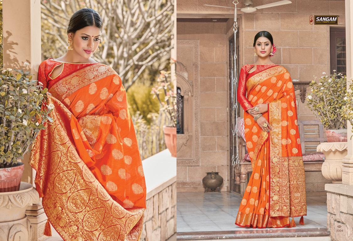 SANGAM VIRANGANA Latest Fancy Designer Party Wear Pure Silk Saree Collection