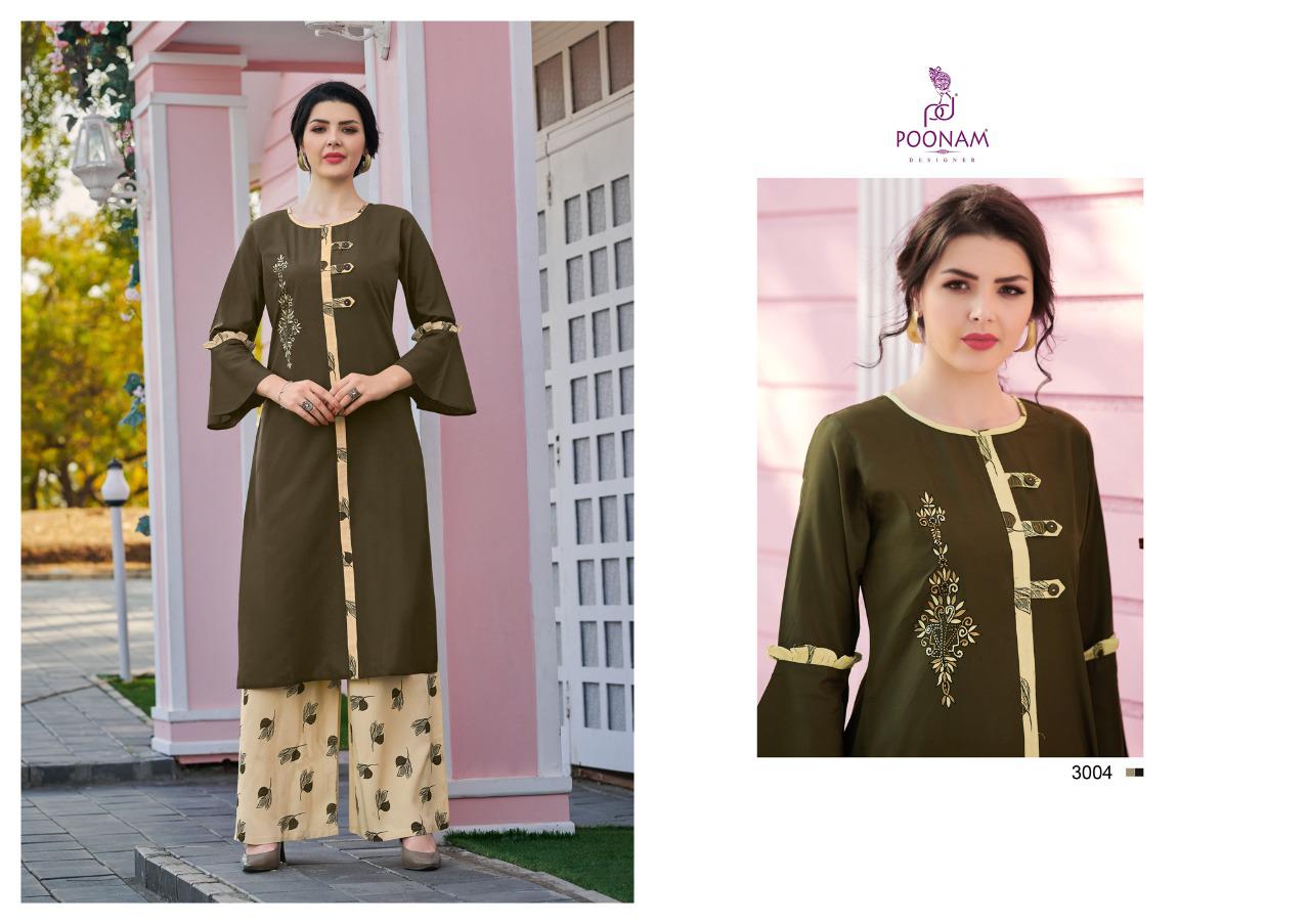 Poonam Designer Silai Party Wear Designer Plazzo Kurti Collection at Wholesale Price