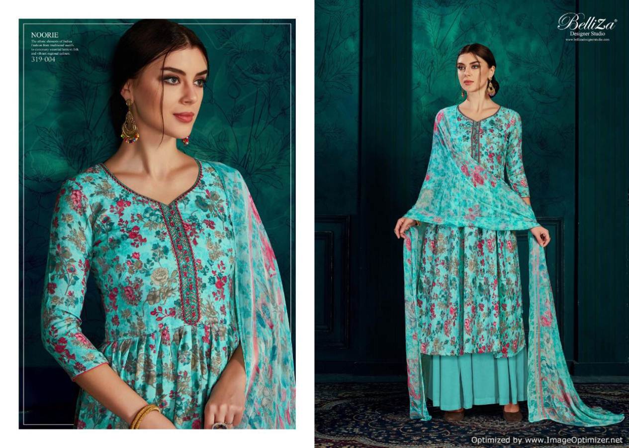 Belliza Noorie Latest Collection Of Full Printed Pure Pashmina Dresss Material Collection 