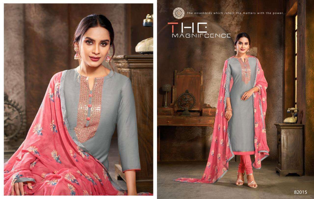Kapil Spring Vol 5 Latest Designer Heavy Modal Cotton Hand Work Dress Material Collection With Chiffon Four Sided Lace Dupatta 