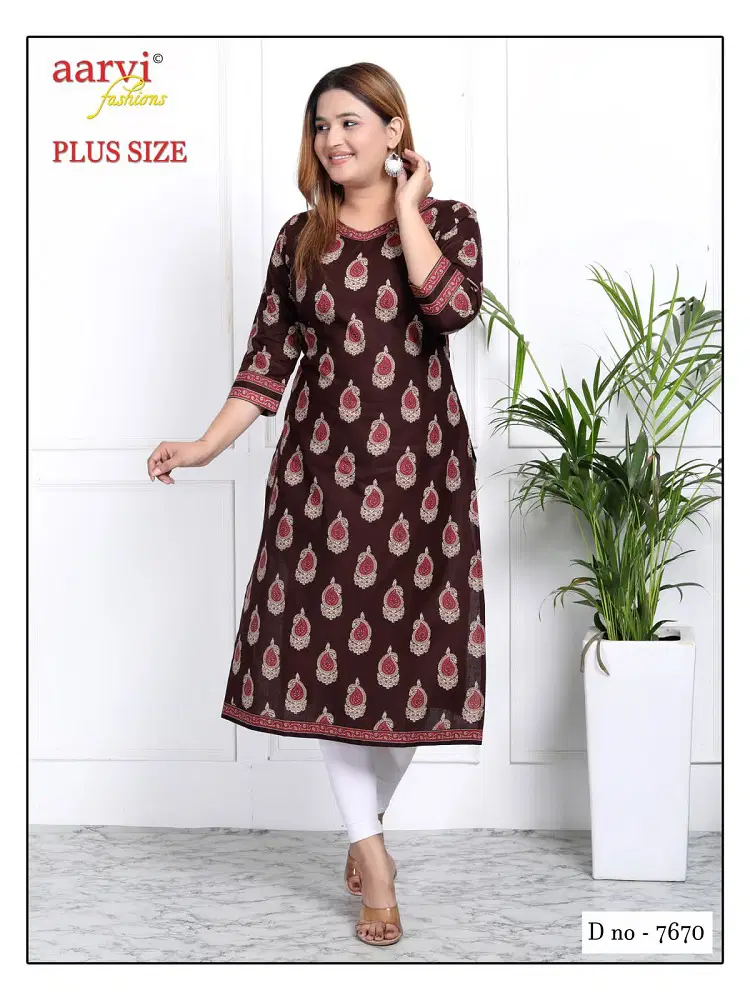 Plus Size Vol 3 By Aarvi Straight Plus Size Kurtis Wholesale Market In Surat With Price