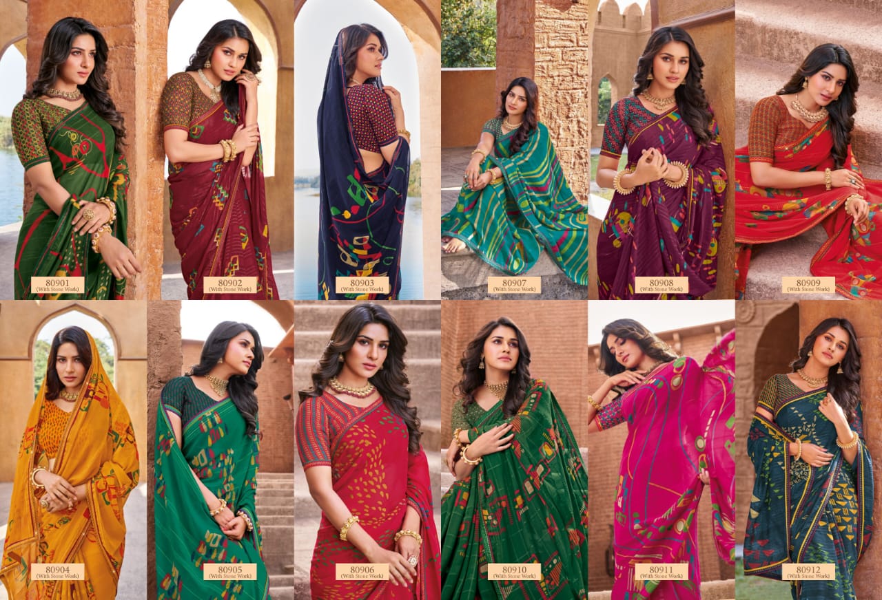 Sushma By Vipul Georgette Daily Wear Sarees Orders In India