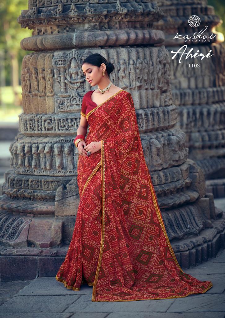Kashvi Ahiri Latest Designer Casual Wear Chiffon With Fancy Less Printed Saree Collection
