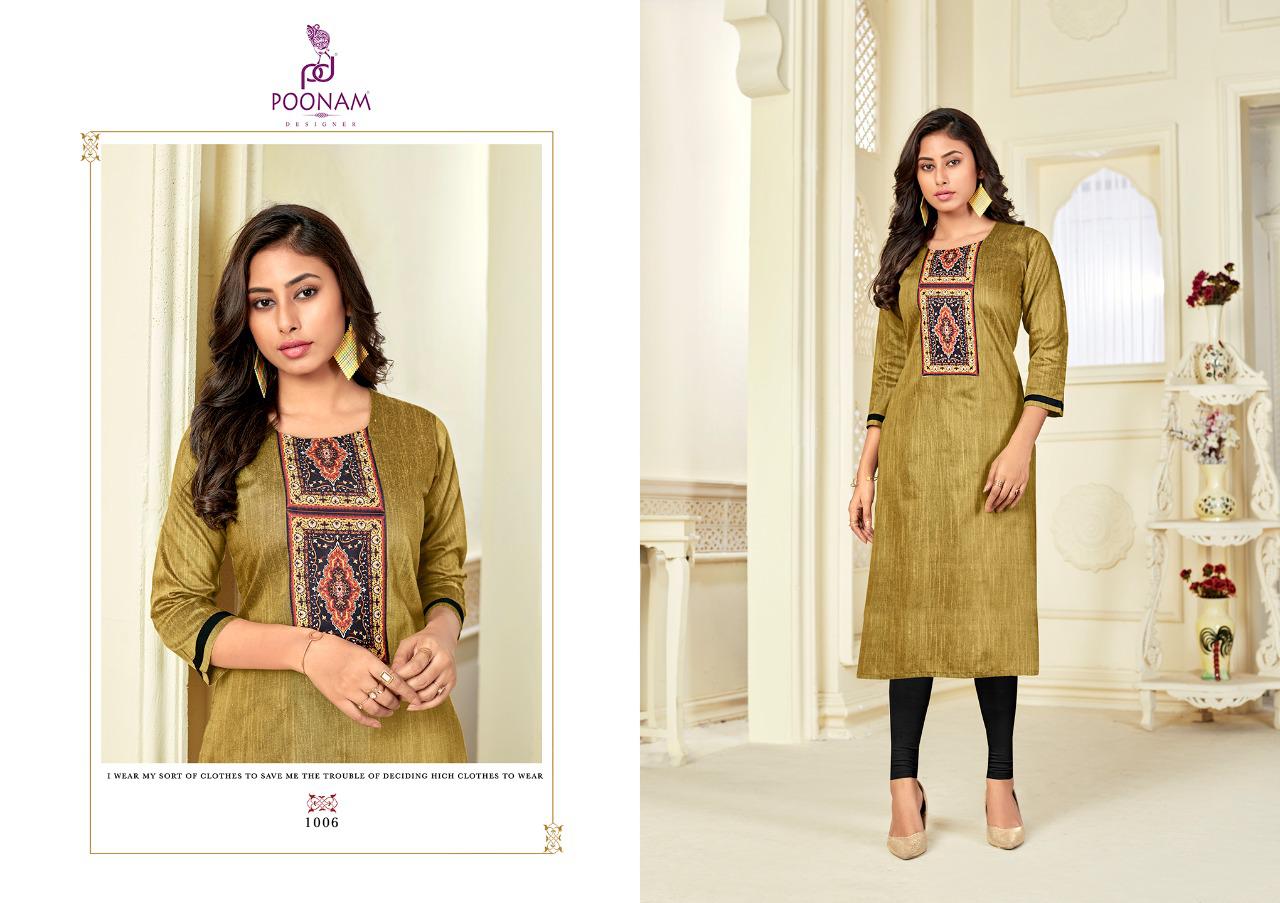 Poonam Glory Casual Daily Wear Digital Printed Designer Kurtis Collection
