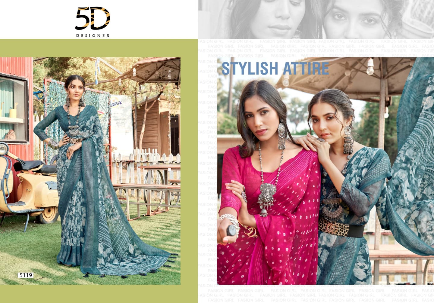 Jodha 14 By 5D Designer Georgette Printed Sarees Catalog
