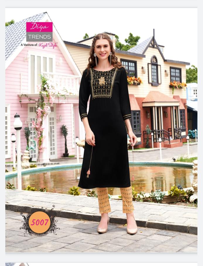 Fashionista 1 Ethnic Wear Rayon Designer Printed Kurtis With Bottom Collection
