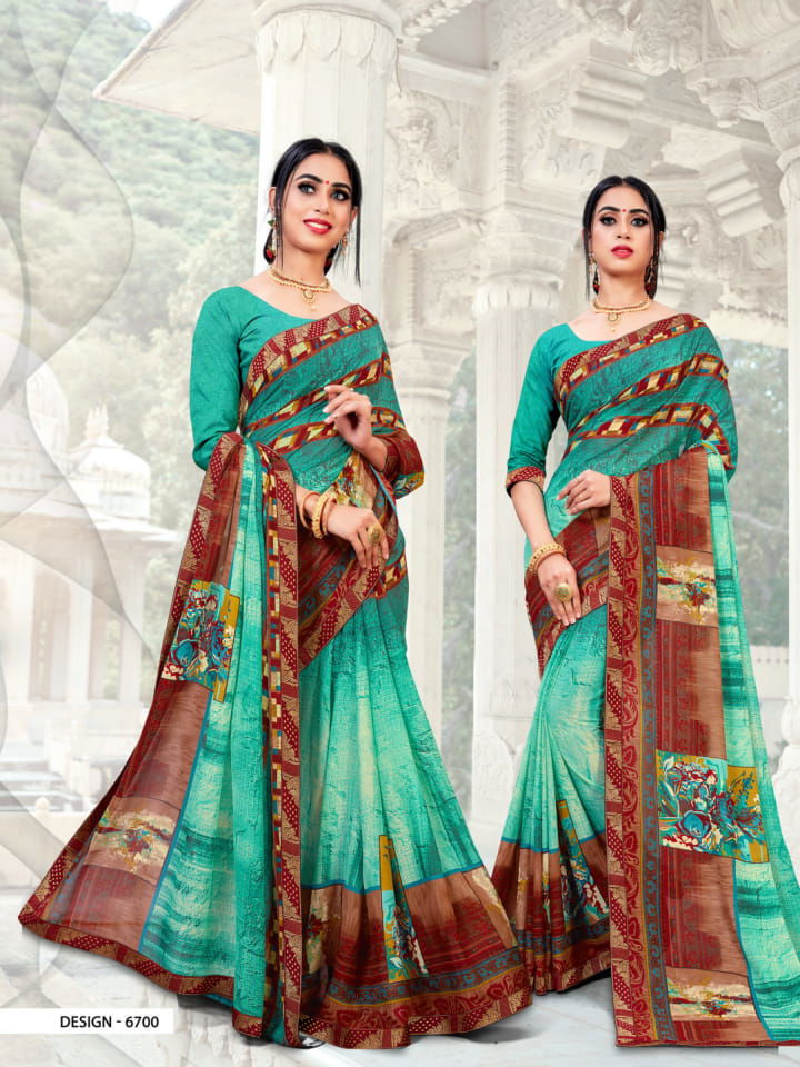 Haytee Fantasy Latest Collection Regular Wear Rennial Printed Sarees
