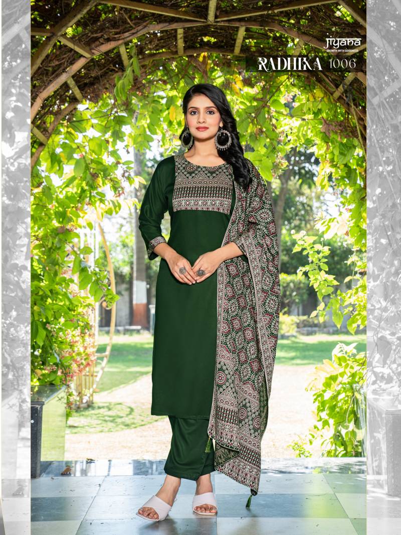 Jiyana Radhika Gajji Silk Kurti Bottom With Dupatta Suppliers In India