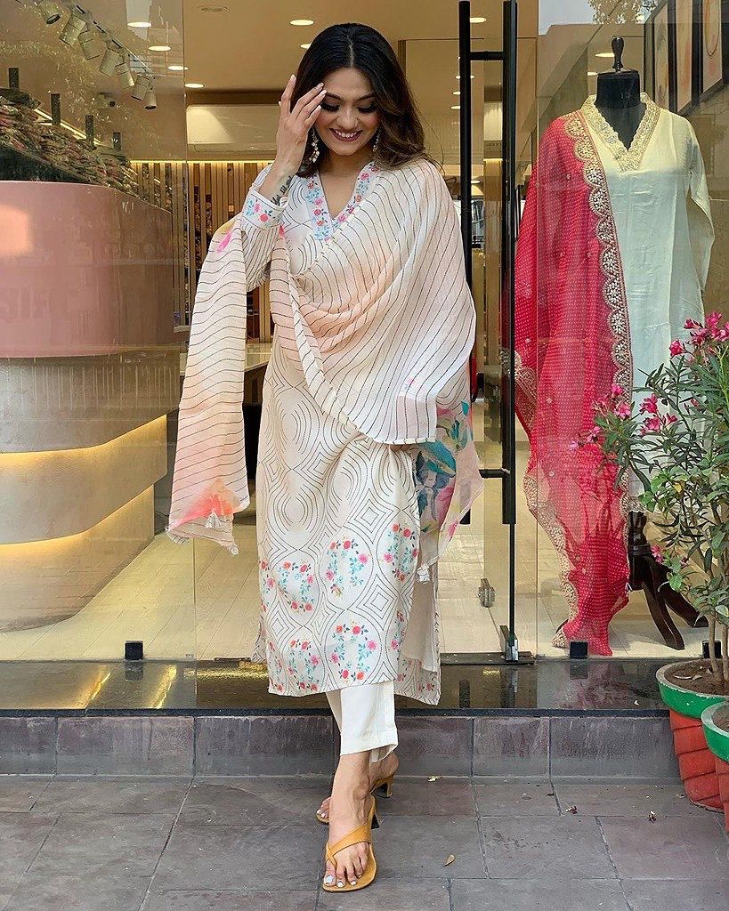 G 21 Digital Print Masleen Kurti With Bottom Dupatta Catalog