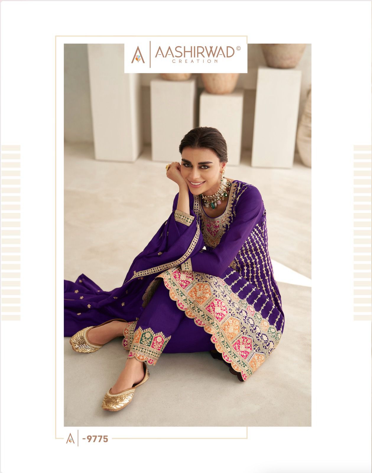 Romani By Aashirwad Heavy Embroidery Wedding Salwar Suits Catalog