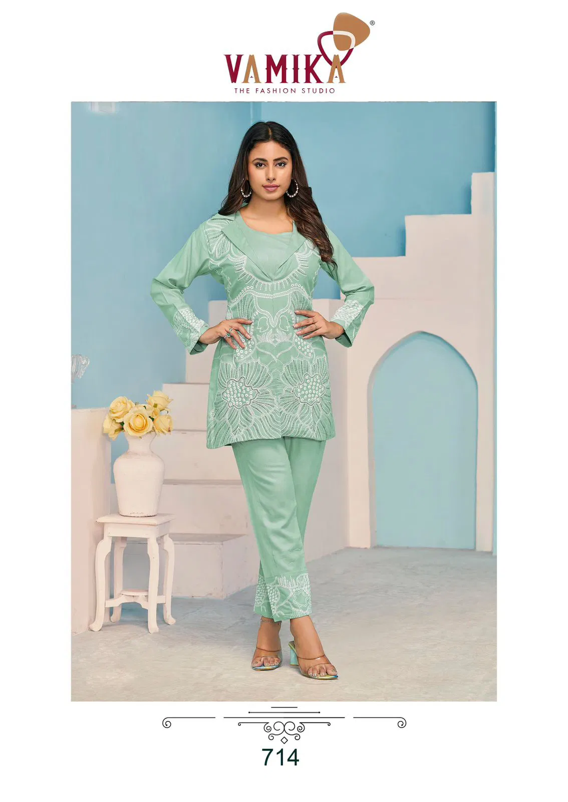 Veera Vol 3 By Vamika Rayon Suart Co Ord Set Wholesale Market