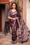 Scmd Anokhi B Linen Ikkat Printed Linen Cotton Fancy Sarees Wholesale Price In Surat