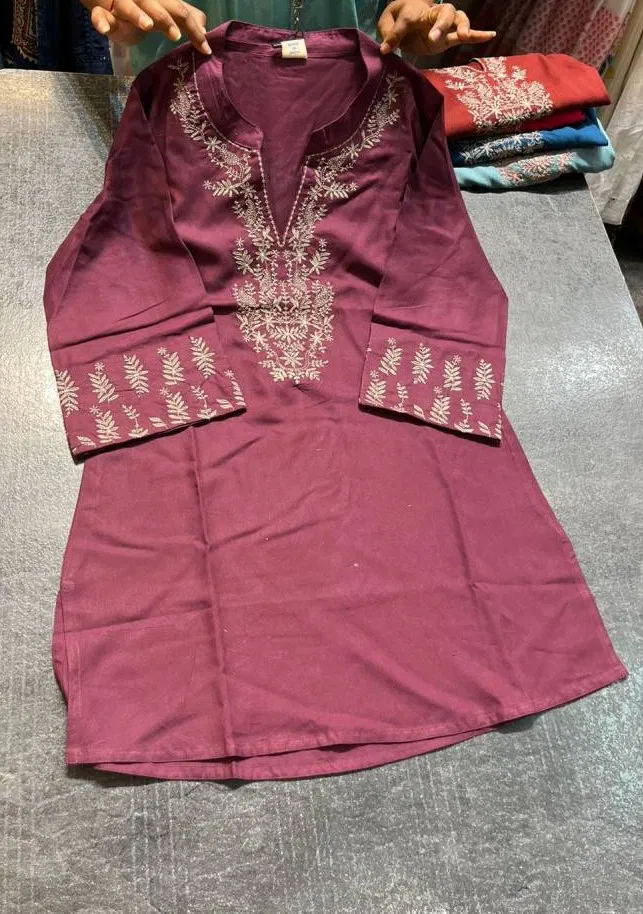 Naisha K 17 Rayon Embroidered Short Kurti Online Wholesale