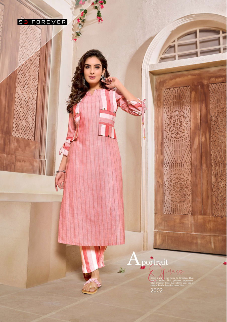 S3 Forever Hello Summer Latest Fancy Designer Casual Wear Jacket Cotton Kurti With Bottom Collection

